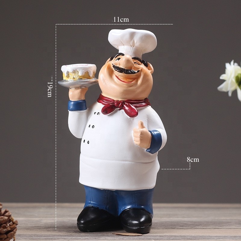 Home Decor Chef Statue Kitchen Decoration Ornaments Resin Chef Figurine