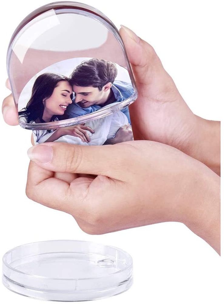 Wholesale Promotional Photo Snow Globes With Picture Insert Blowing Heart Shaped Glitter