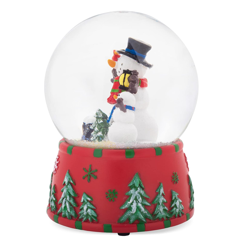 Handmade Cardinal 100 MM Christmas Snow Globe Plays Frosty The Snowman Souvenir Gift