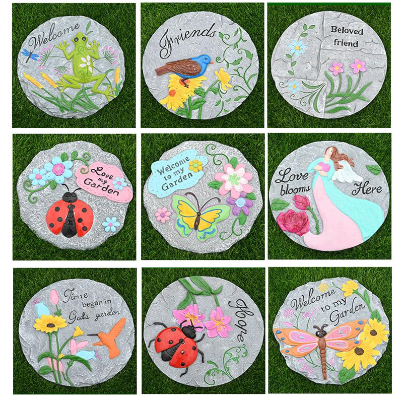 Garden Ladybug Stepping Stone Outdoor Decoration Sunflower Stepping Stone