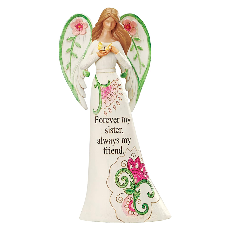 Custom Figurine Resin Home Decoration Angel Statue Figurine with Sentiment Saying Wholesale