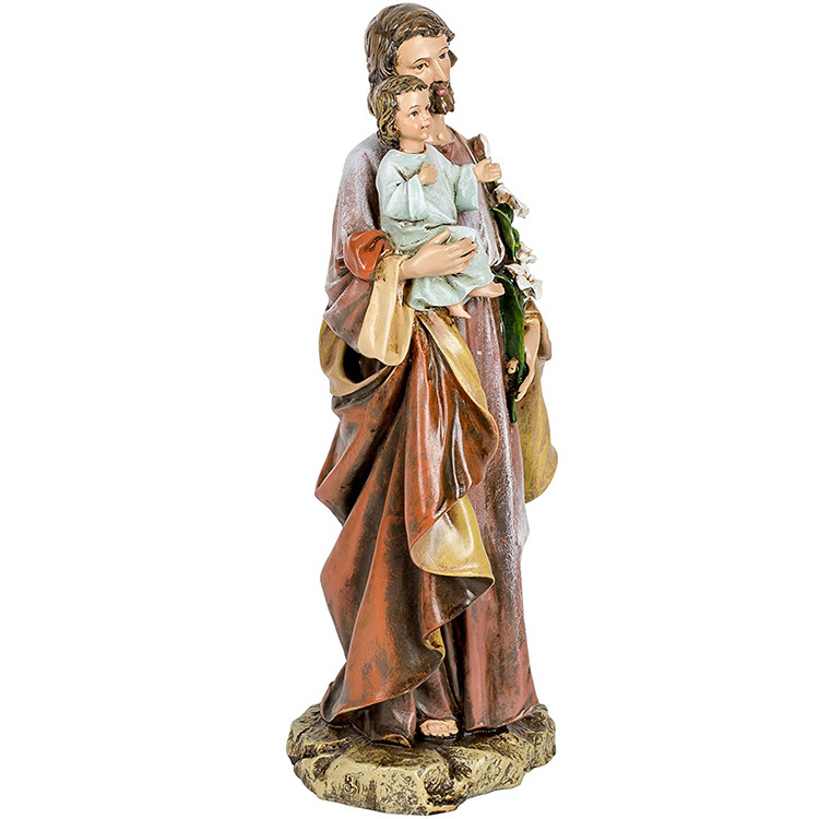 Custom Home Decorative Resin Jesus Statue with Children Figure Resin Stone Catholic Religious Statue