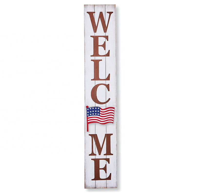 Home Decor Vertical Multi-Season Wooden Welcome Sign Decor with Magnetic