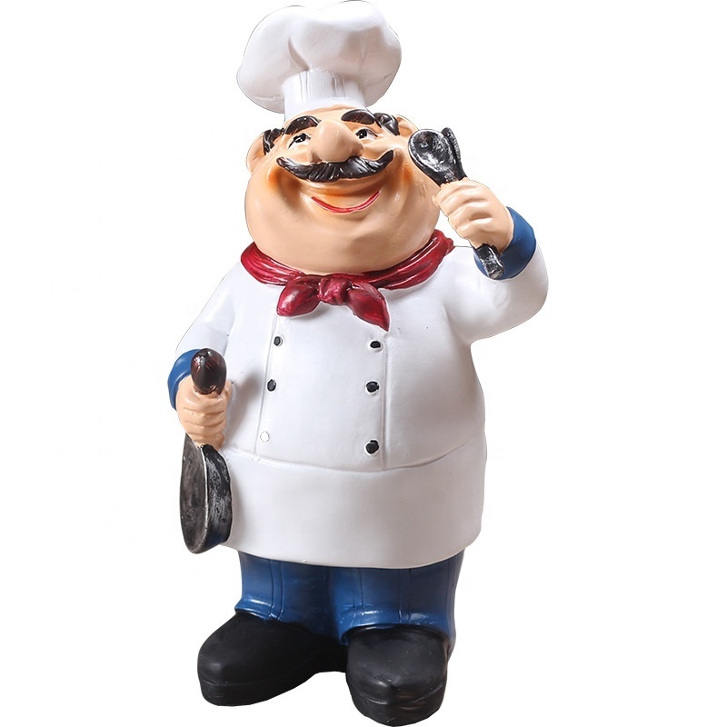 Home Decor Chef Statue Kitchen Decoration Ornaments Resin Chef Figurine