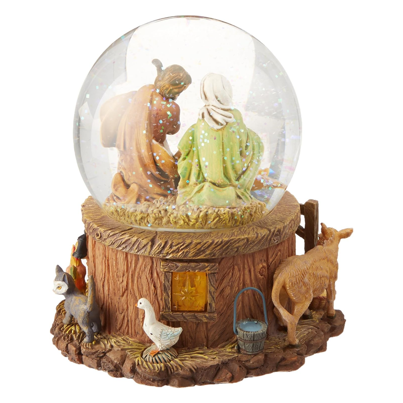 Hand-Painted Resin Crafts Glass Snowballs Three Kings Nativity Scene Musical Snow Globe