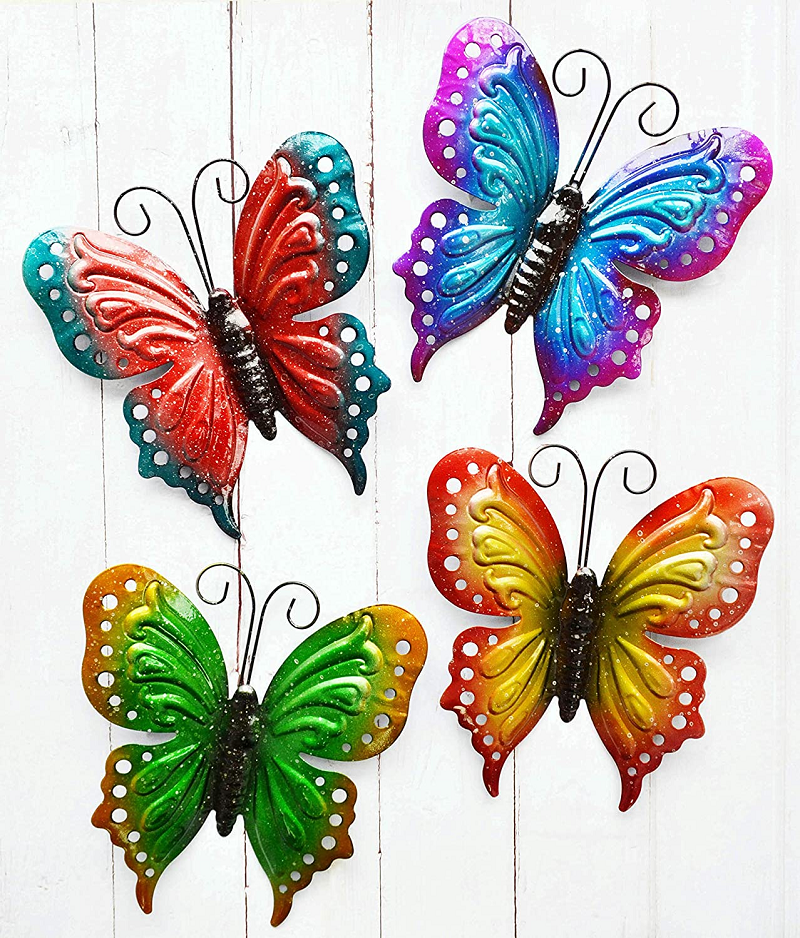 Home Decor Metal Butterfly Wall Art Set of 3 Butterflies Wall Art Decor