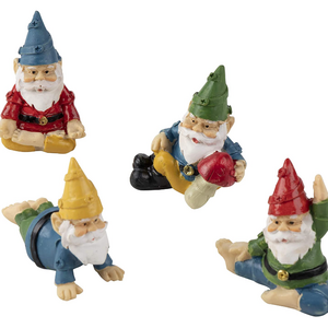 China Supplier Wholesale Mini Garden Gnomes Set Resin Yoga Miniature Garden Gnomes For Garden Decorations