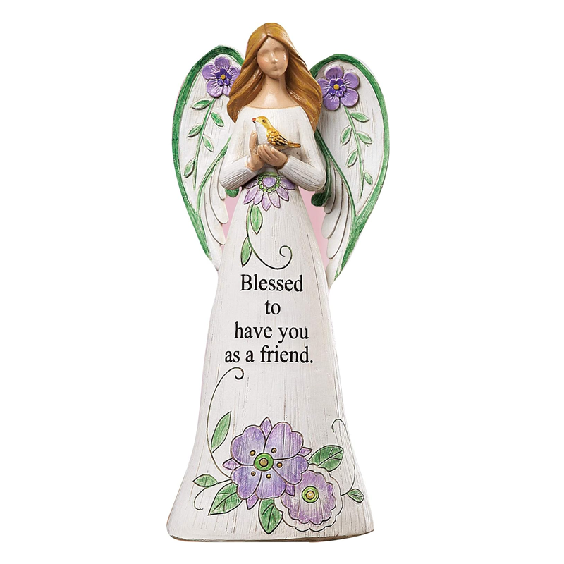 Custom Figurine Resin Home Decoration Angel Statue Figurine with Sentiment Saying Wholesale