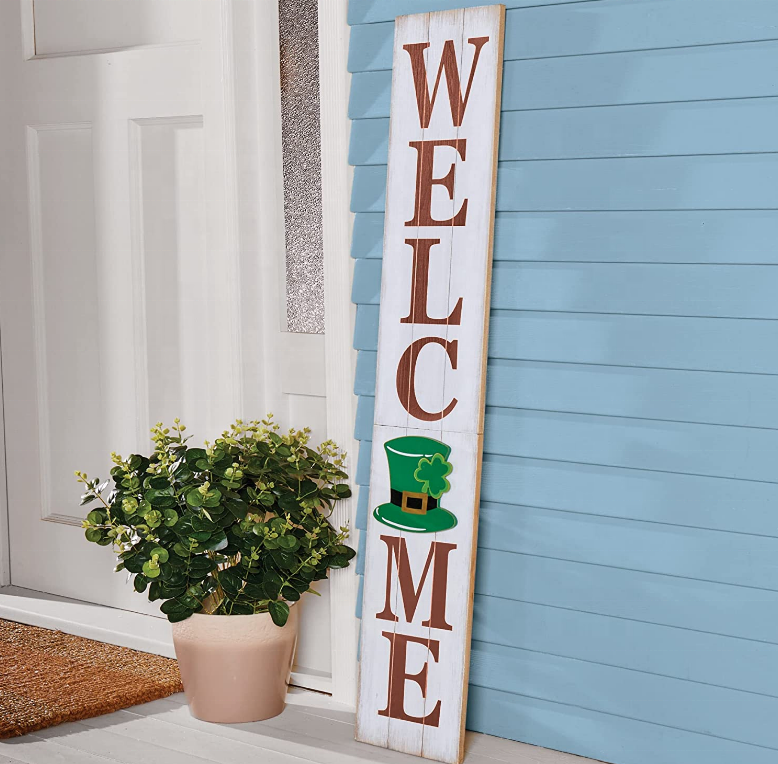 Home Decor Vertical Multi-Season Wooden Welcome Sign Decor with Magnetic