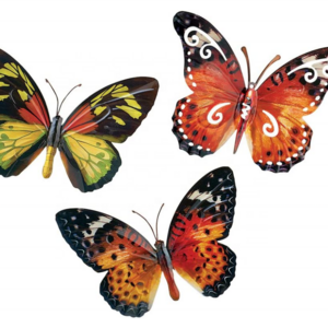 Home Decor Metal Butterfly Wall Art Set of 3 Butterflies Wall Art Decor