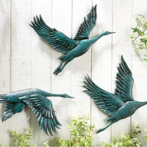 3d Flying Birds Metal Crane Wall Art Living Room Bedroom Decoration