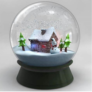 Custom Made Snow Globe for Holiday Snow Globe With Wooden Base