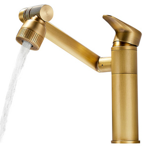 2022 New Style Antique Multifunctional Brass Basin Faucet Water Tap 360 Degree Modern Bathroom Faucet