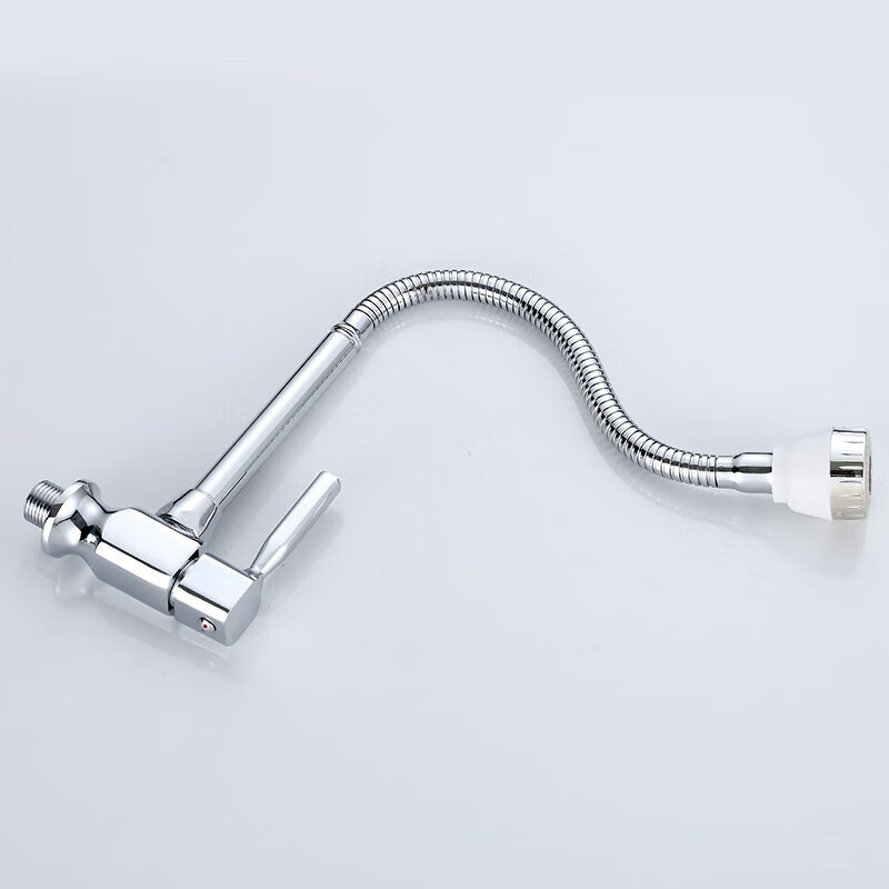 Faucet Manufacturers Wall Mounted Single Cold Water Kitchen Sink Faucet Brass Body Flexible Hose Kitchen Faucet With Sprayer