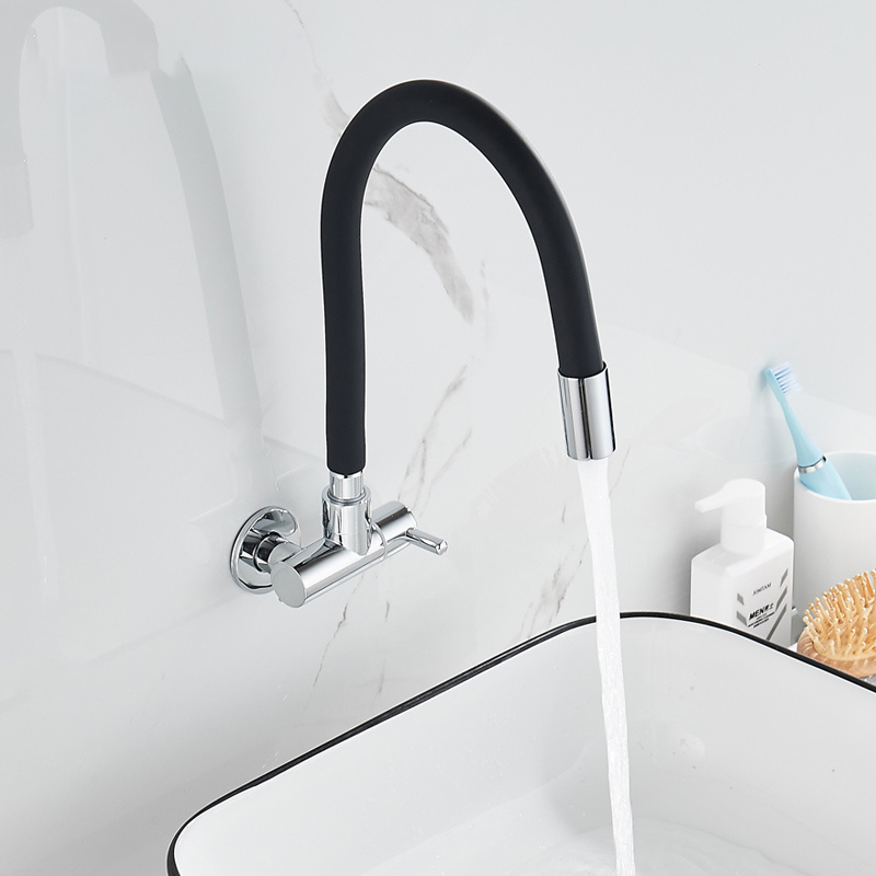 China Faucet Manufacturers Good Quality Wall Mounted Colorful Basin Faucet Brass Body Pull Out Flexible Hose Cold Water Tap