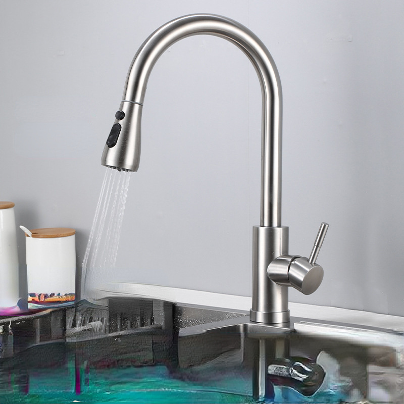 Deck Mounted Pull Out Kitchen Faucets Single Hole Kitchen Sink Mixer Tap Pull down Black Kitchen faucet