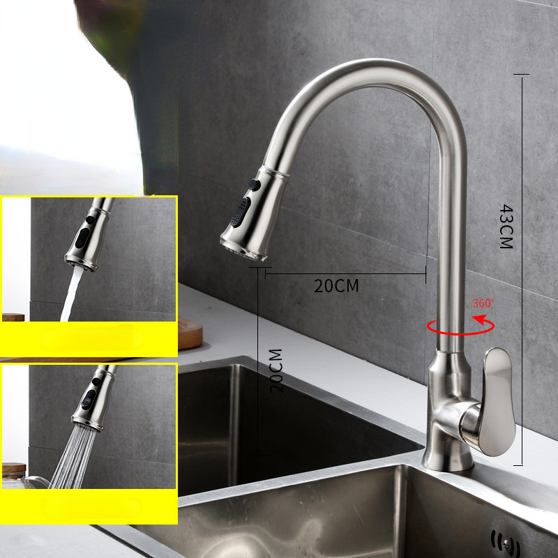 Deck Mounted Pull Out Kitchen Faucets Single Hole Kitchen Sink Mixer Tap Pull down Black Kitchen faucet