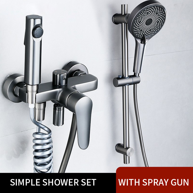 Luxury Wall Mounted Single Handle Bathroom chrome Bath shower faucet set with Shower Head