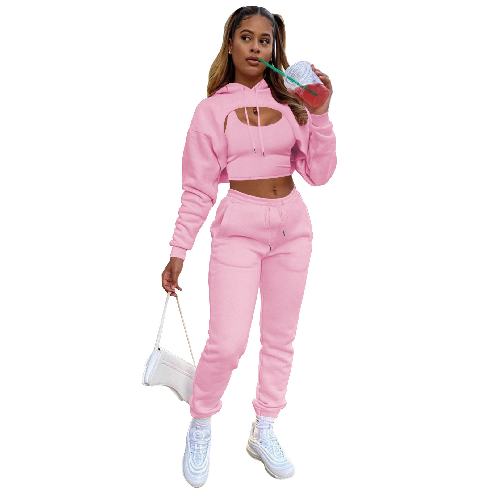 Sweatpants and hoodie set tracksuit women 3 two piece pants jogging jogger set women 2023 custom jogging jogger suits for women