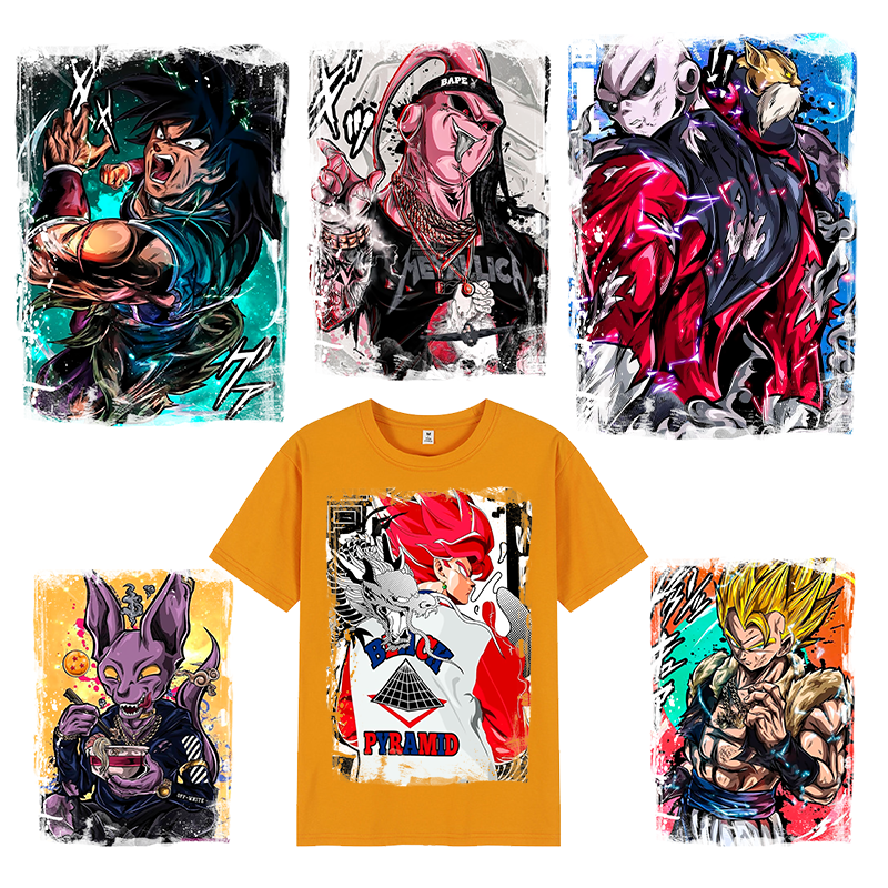 Ready To Press Heat Transfer Design Cartoon Anime Pattern Sticker Heat Transfer Vinyl Paper For T-Shirt