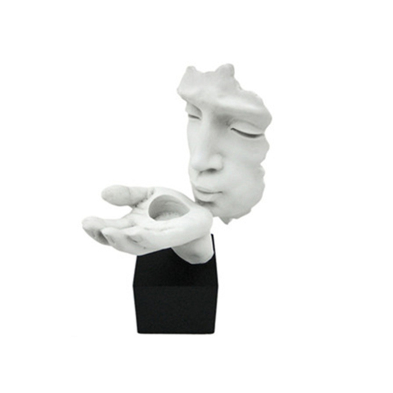 Blowing A Kiss Votive & Tea Lite Candle Holder Resin Statue