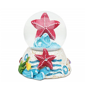 Resin Base Sea World Starfish Figurine Water Glass Snow Globe