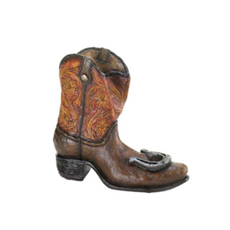 Resin west cowboy boots decorative flower vase planter