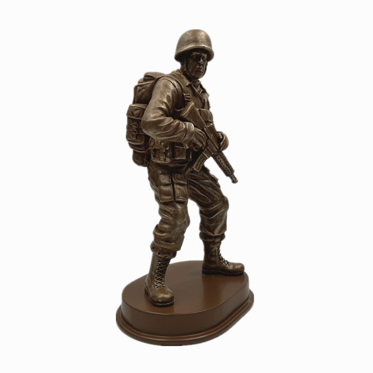 Resin custom antique brass cold cast bronze soldier statues