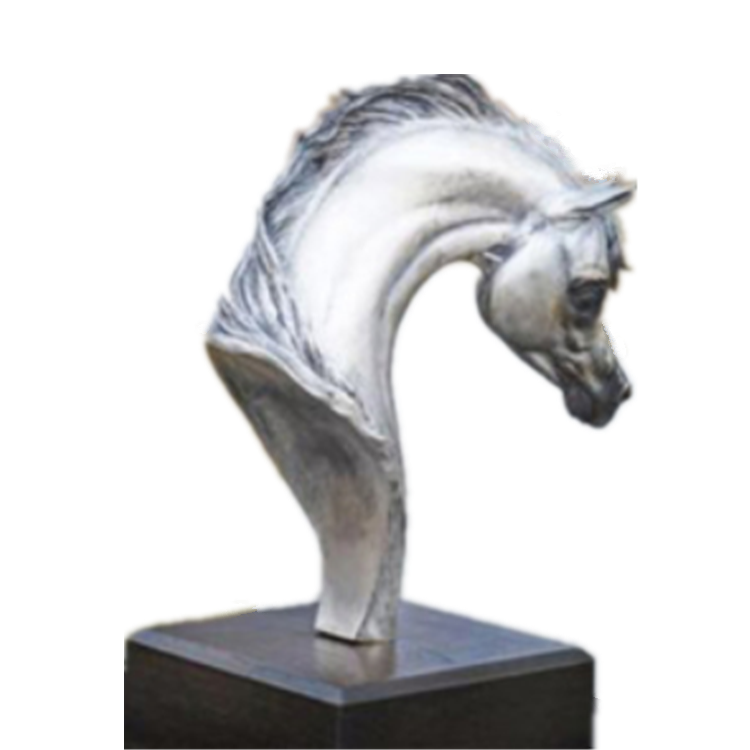 White Arabian horse head sculpture statue trophy