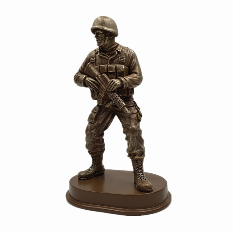 Resin custom antique brass cold cast bronze soldier statues