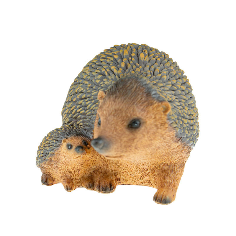 Resin Garden Hedgehog statue Solar powered resin animal figurine outdoor decorative sculpture for Patio