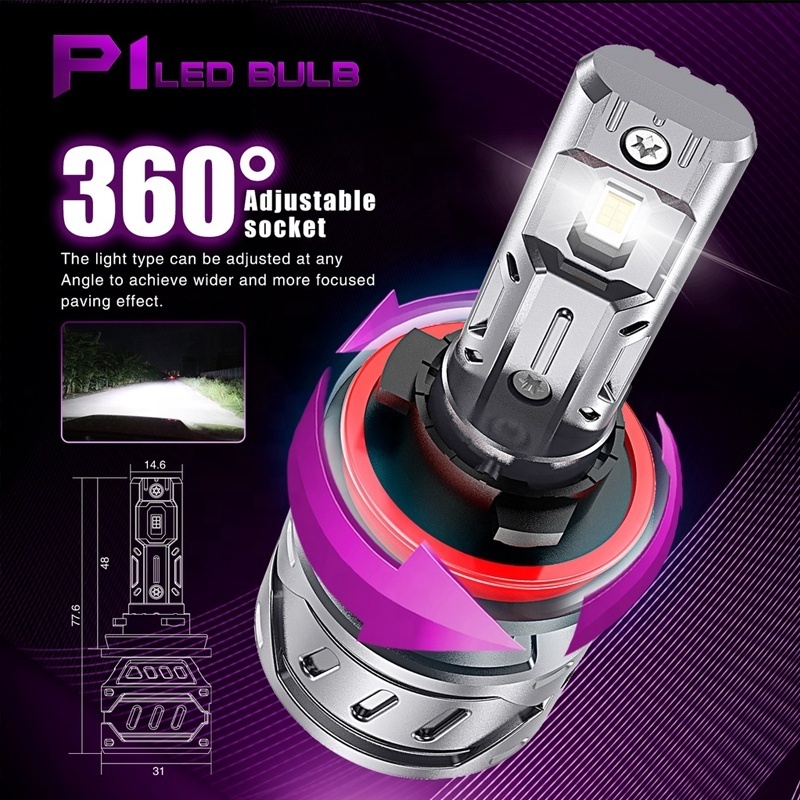 Auto Led Light P1 Plug And Play 10000Lm  H7 H4 H11 9006 9012 9005 Car Led Headlight 12V 24V