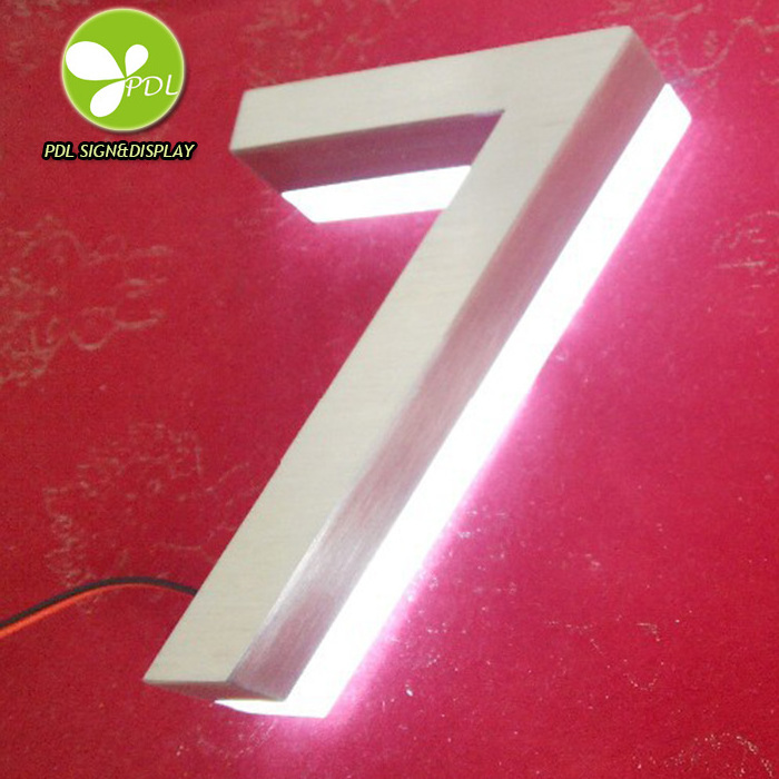 Manufacturer Custom Led House Numbers Apartment Backlit Illuminated Stainless Steel Number Hotel Door Number Sign