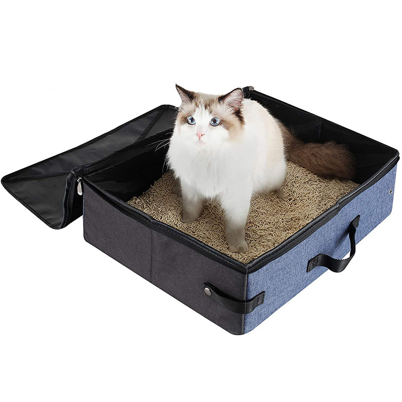 Travel Cat Litter Box Portable Collapsible Litter Carrier for Cat