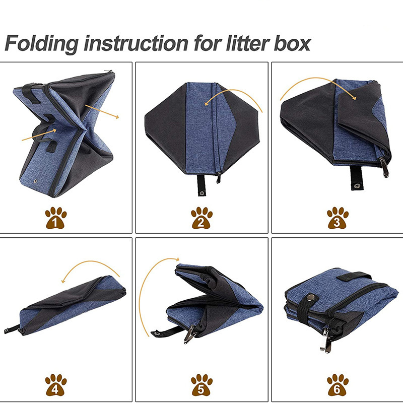 Travel Cat Litter Box Portable Collapsible Litter Carrier for Cat