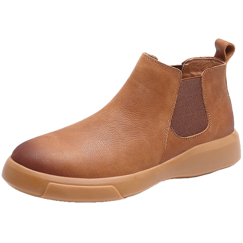 Fashion Basic Genuine Leather Ankle Boots for Men