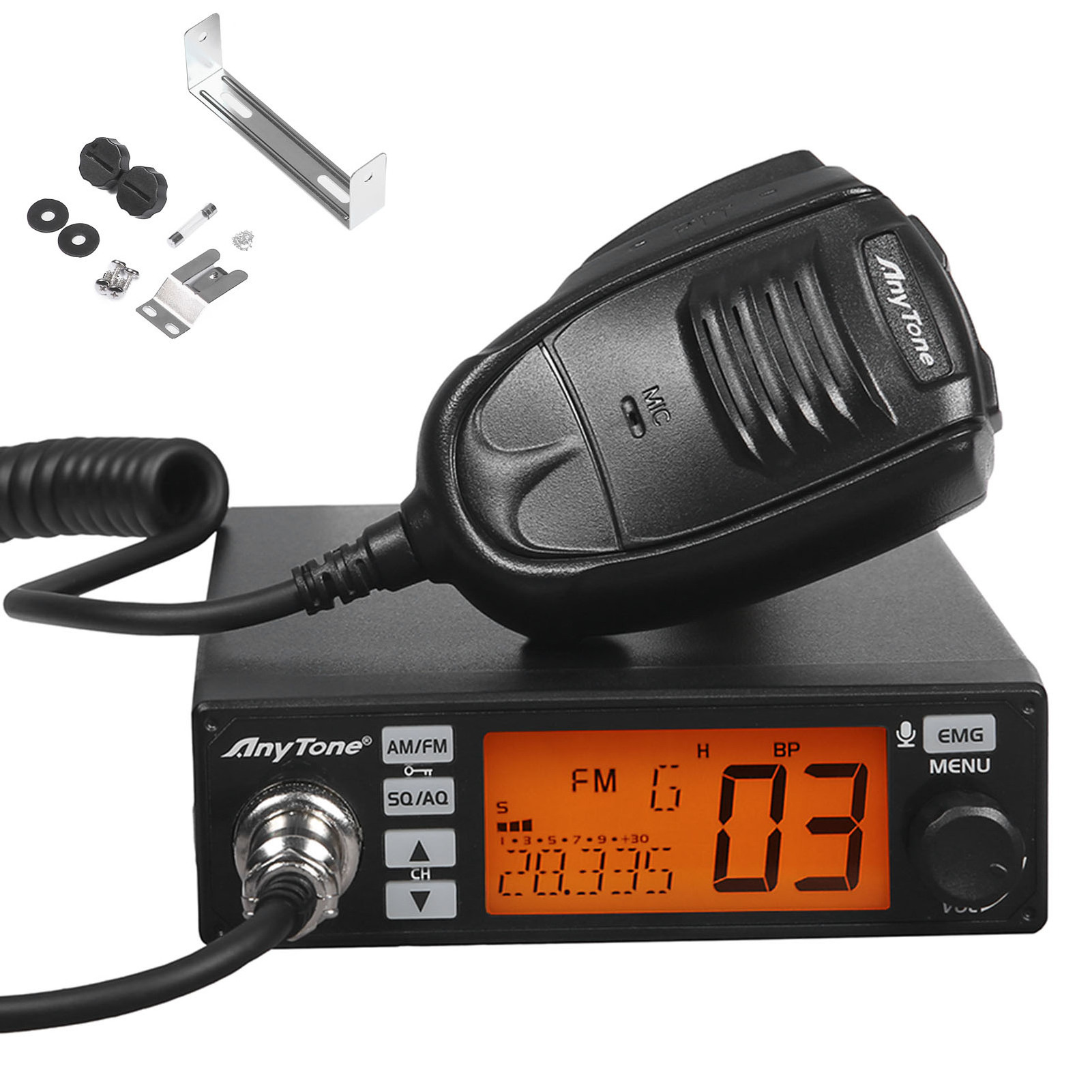 AnyTone AT-500M 10 Meter CB Radio with VOX, 7 Color Display, RB, NB, Scan, Dual-watch, HI-CUT, Talkback Level and Much More