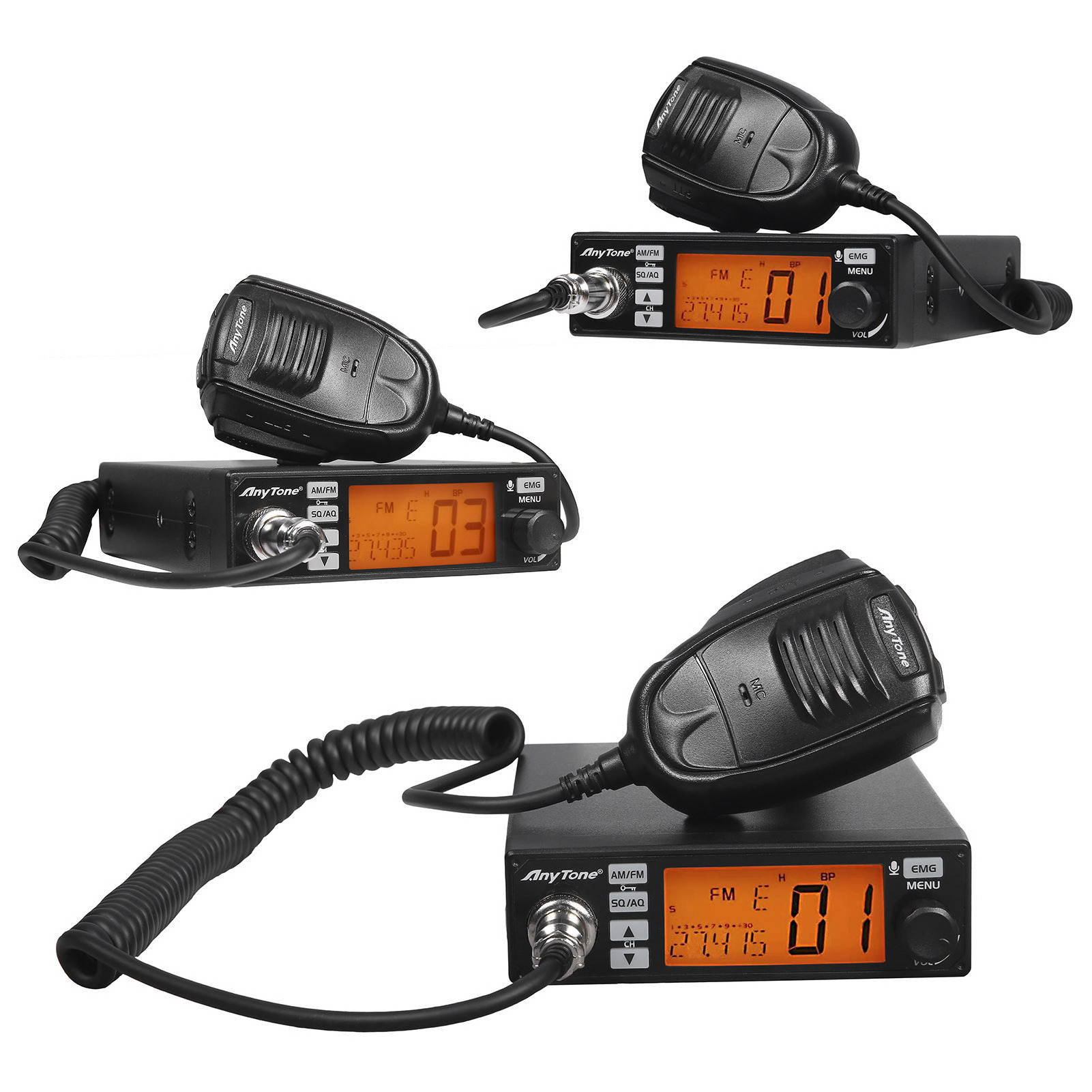 AnyTone AT-500M 10 Meter CB Radio with VOX, 7 Color Display, RB, NB, Scan, Dual-watch, HI-CUT, Talkback Level and Much More