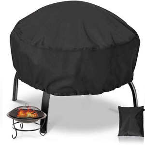 Factory Direct Sales Waterproof Oxford Material Heavy Duty Outdoor BBQ Grill Cover With Drawstring Cord Fire Pit Cover