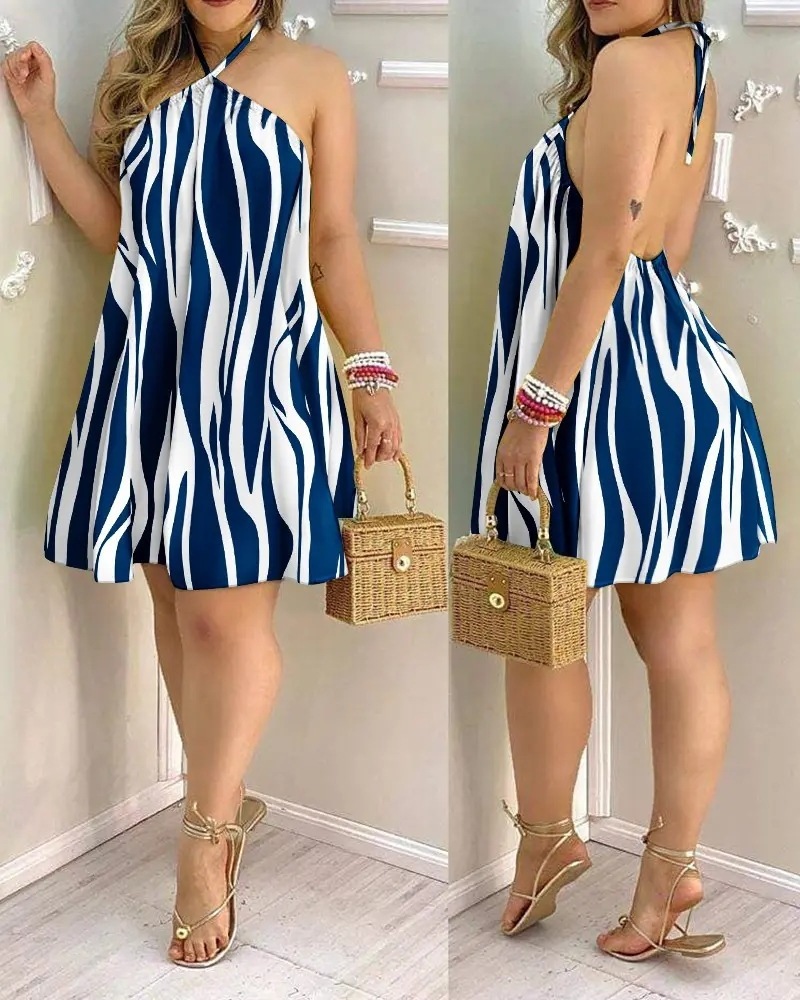 summer clothes for women 2023 Hot Sale Off Shoulder Halter Neck Loose Ladies Dress For Women