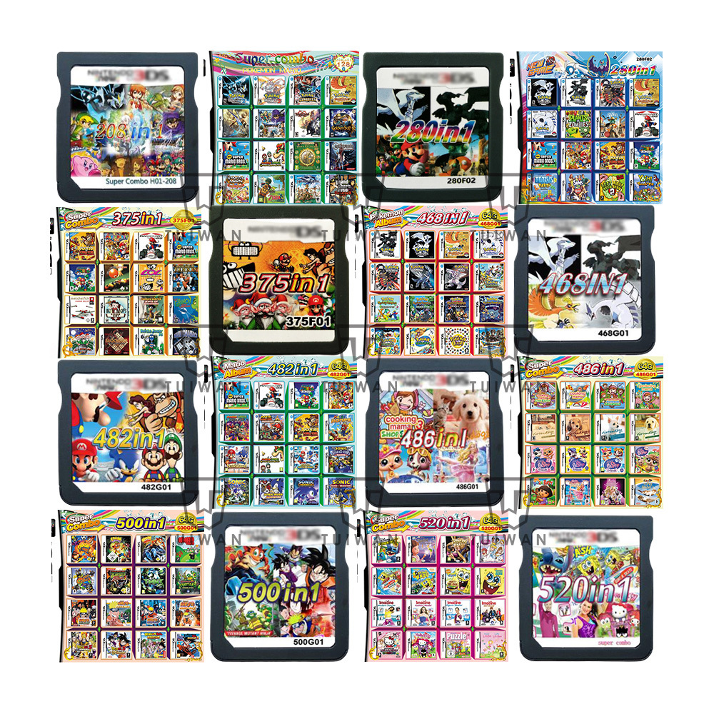 228 in 1 multi game All in 1 Game Cart Games Cartridge For NDS DS NDSL NDSi 3DS 2DS