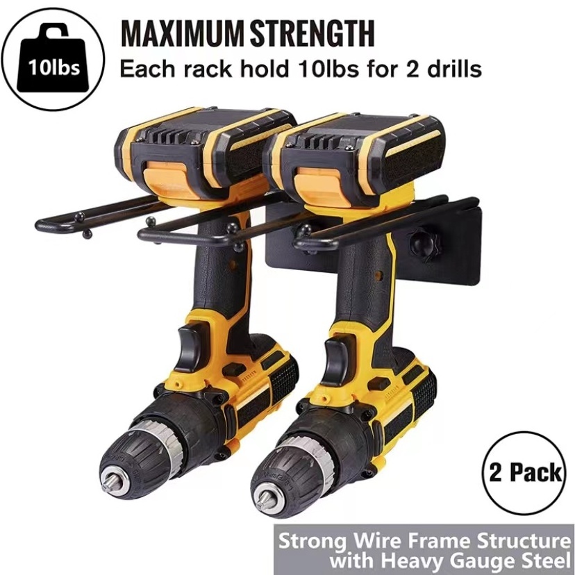 Drill Storage Rack,2 PCS Power Tool Holder Wall Mount, Heavy Duty Drill Rack Cordless Tool Organizer for Tool Storage.