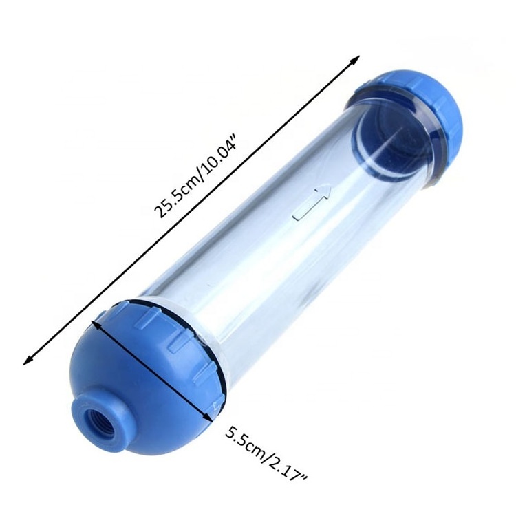 T33 Inline Refillable Empty  Plastic Water Filter Cartridge Housing