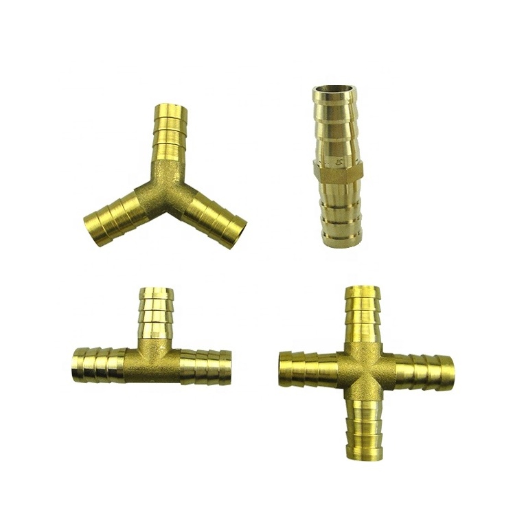 Brass Pipe Fittings Hose Barb 4 way connector For hose copper Pagoda Water Tube Fittings