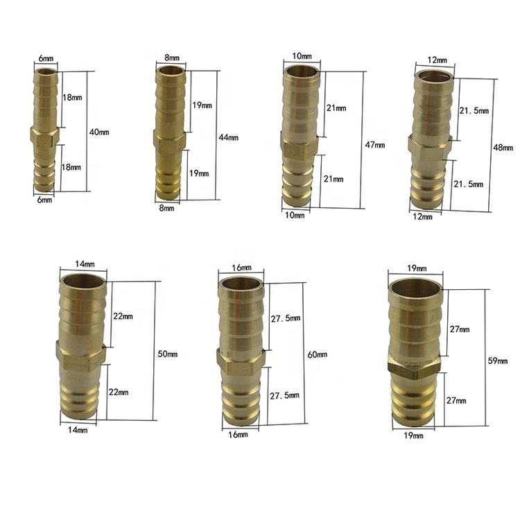 Brass Pipe Fittings Hose Barb 4 way connector For hose copper Pagoda Water Tube Fittings