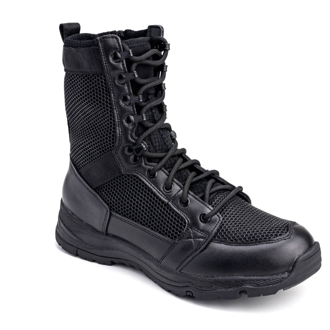 Leather Mid Cut Outdoor Black Mens Tactical Ankle Desert Steel Toe Safety Black Combat Hiking Shoes Boots For Men Women