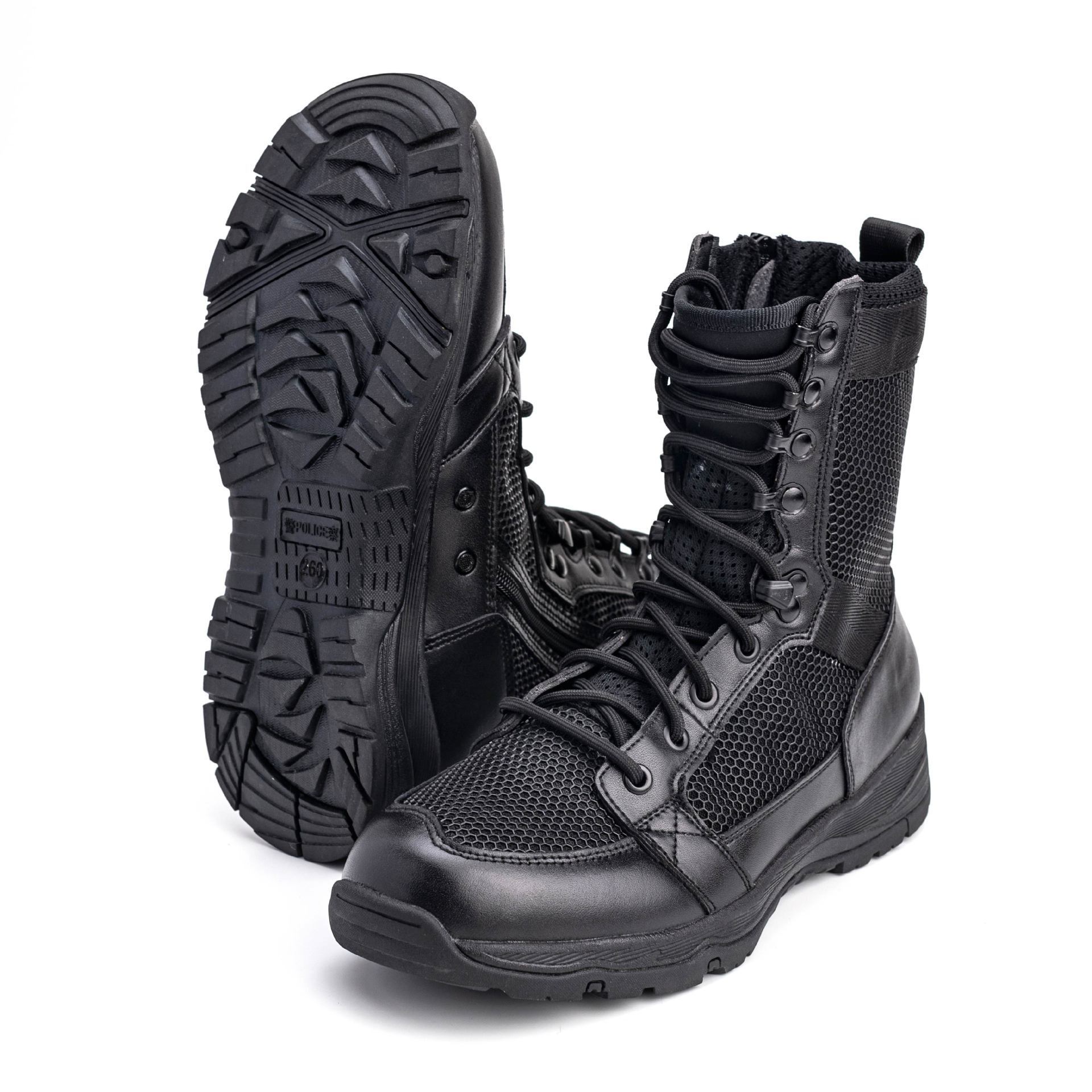 Leather Mid Cut Outdoor Black Mens Tactical Ankle Desert Steel Toe Safety Black Combat Hiking Shoes Boots For Men Women