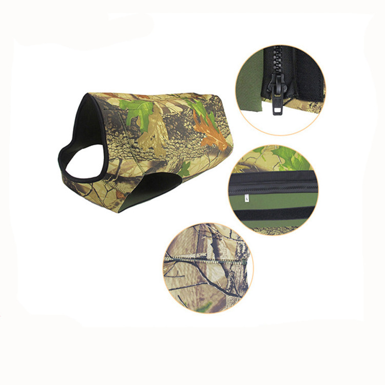 Shero Catch Gps Reflective Camouflage Proof Protective Wild Boar Orange Neoprene Chest Protection Dogs Hunting Vests