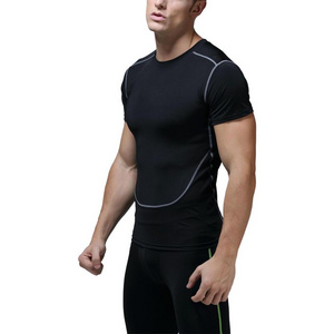 SW19ZX6 muscle man GYM training top running short sleeve shirt fitness workout wear