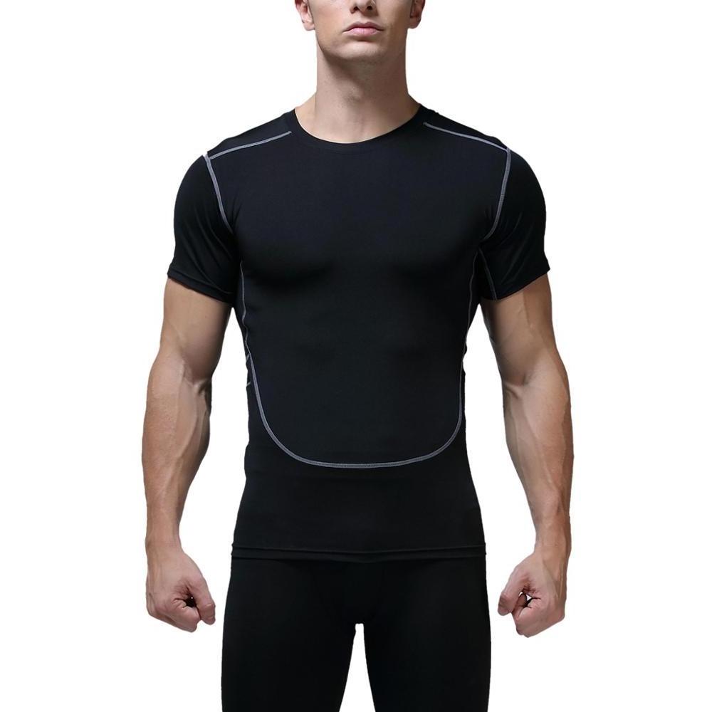 SW19ZX6 muscle man GYM training top running short sleeve shirt fitness workout wear